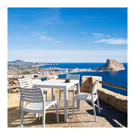 Cozydays Dba Compamia Siesta Ares 5 Piece Outdoor Dining Set, 31-1/2inW x 29inH Table, White ISP1641S-WHI